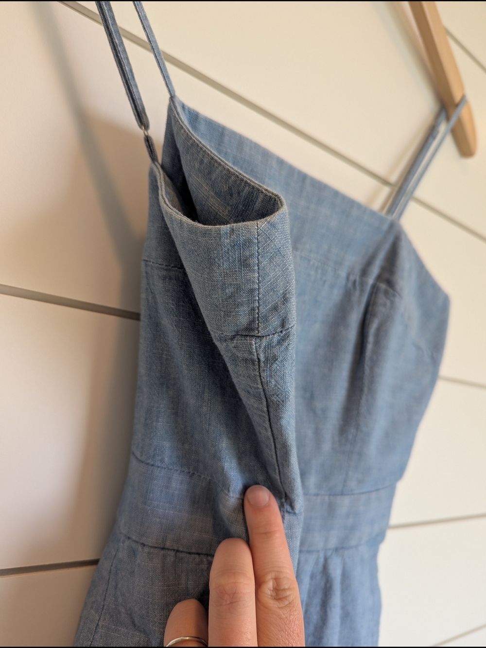 J. Crew 100% Cotton Chambray Denim Overall Jumpsuit Butter Mom Wide Leg Size 4 P - Picture 5 of 12
